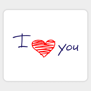 I Love You. Hand-drawn Calligraphy. Sticker